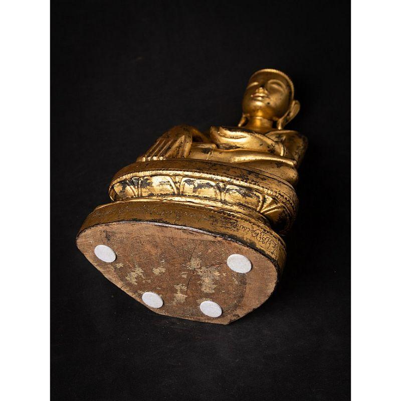 Special Antique Wooden Burmese Mon Buddha Statue from Burma 16