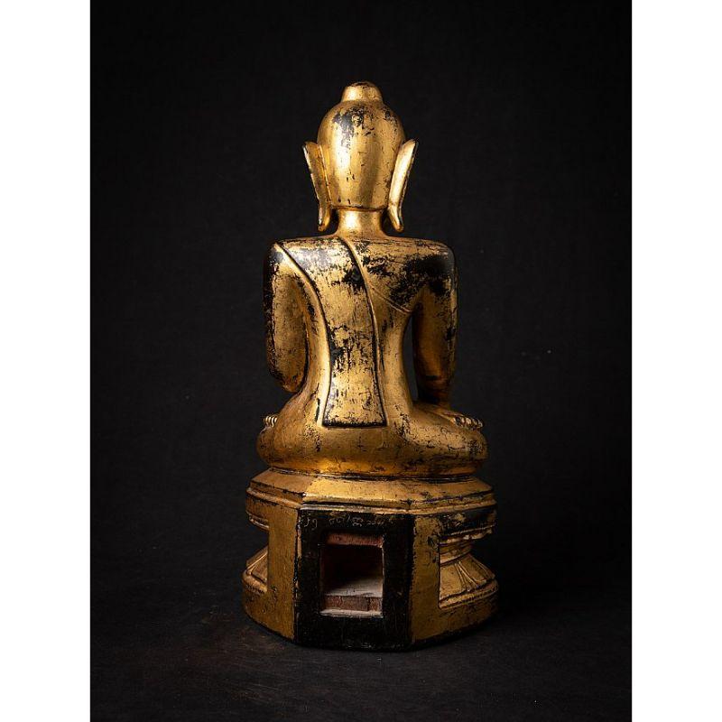 18th Century and Earlier Special Antique Wooden Burmese Mon Buddha Statue from Burma