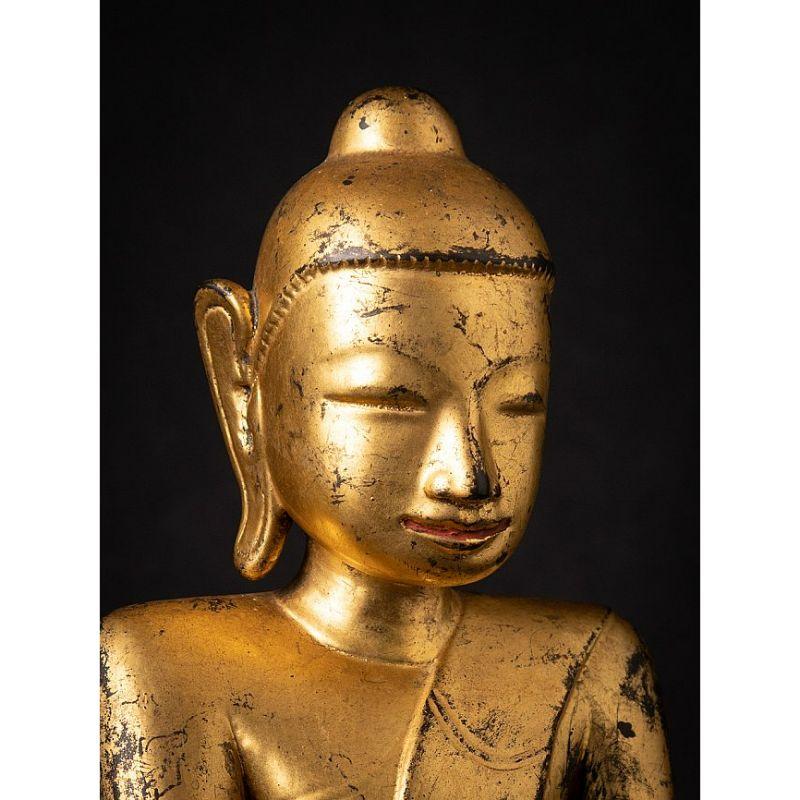 Special Antique Wooden Burmese Mon Buddha Statue from Burma 4