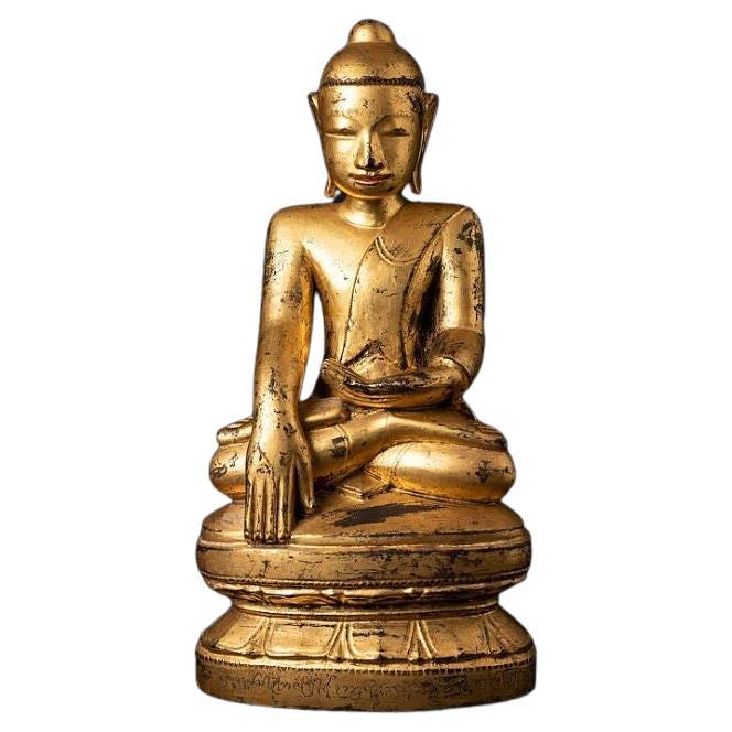 Special Antique Wooden Burmese Mon Buddha Statue from Burma