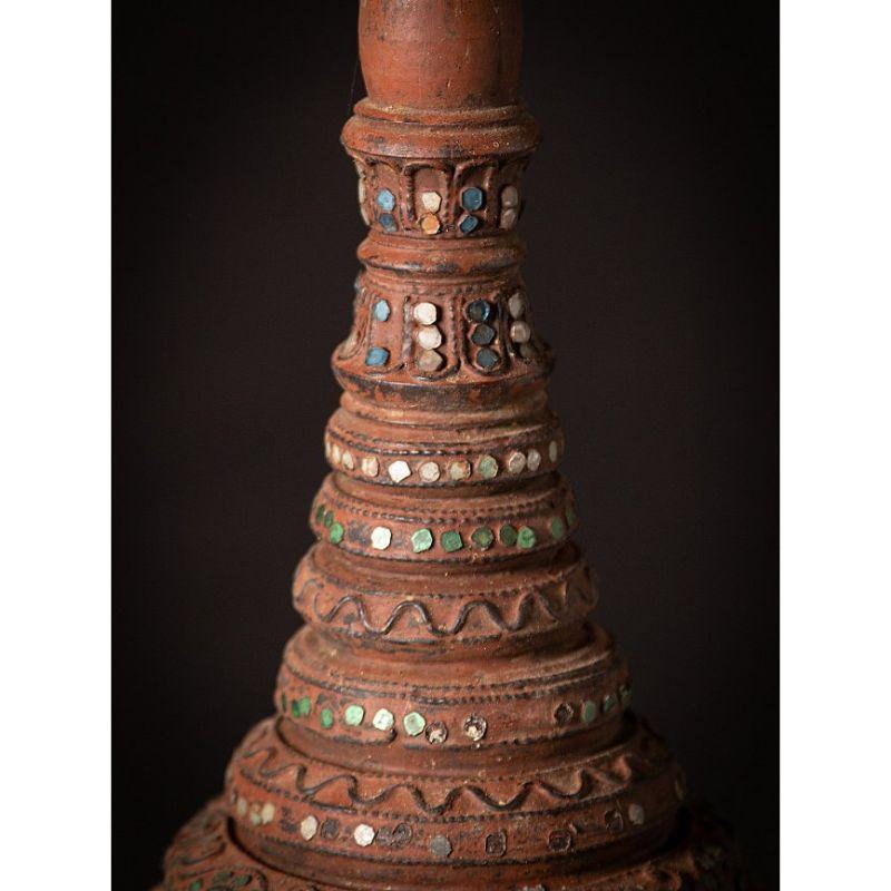 Special Antique Wooden Burmese Stupa from Burma For Sale 11