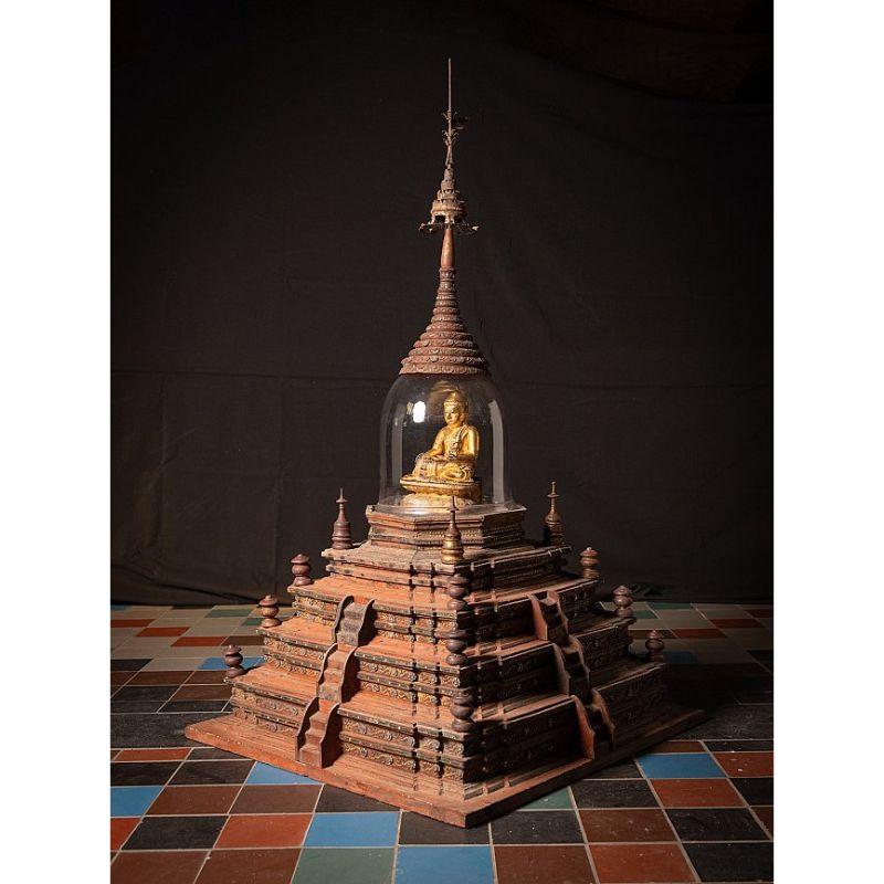 Special Antique Wooden Burmese Stupa from Burma For Sale 3