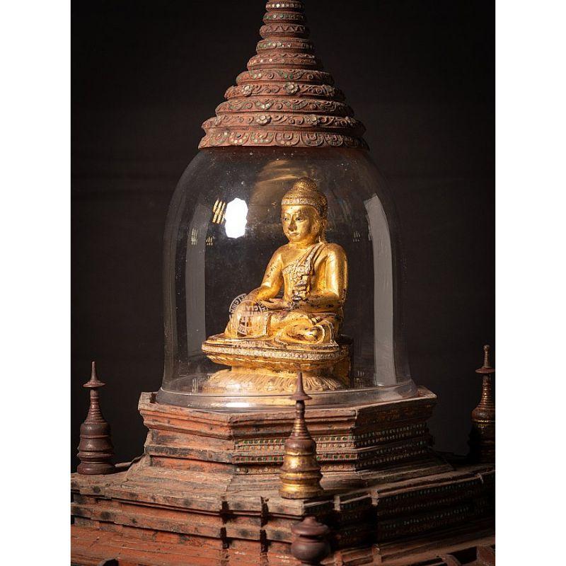 Special Antique Wooden Burmese Stupa from Burma For Sale 4