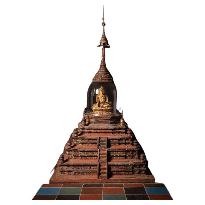 Special Antique Wooden Burmese Stupa from Burma For Sale