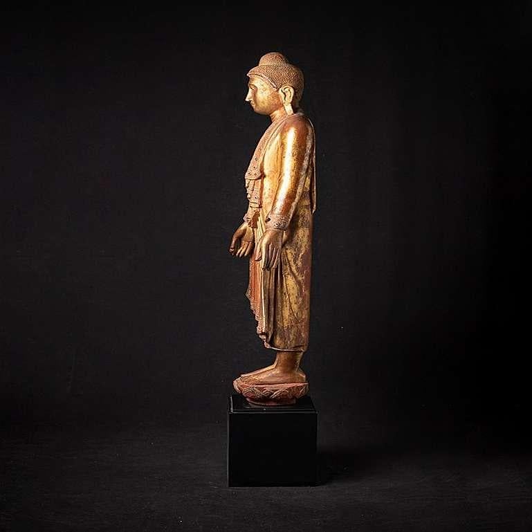 Special Antique Wooden Mandalay Buddha from Burma For Sale 14