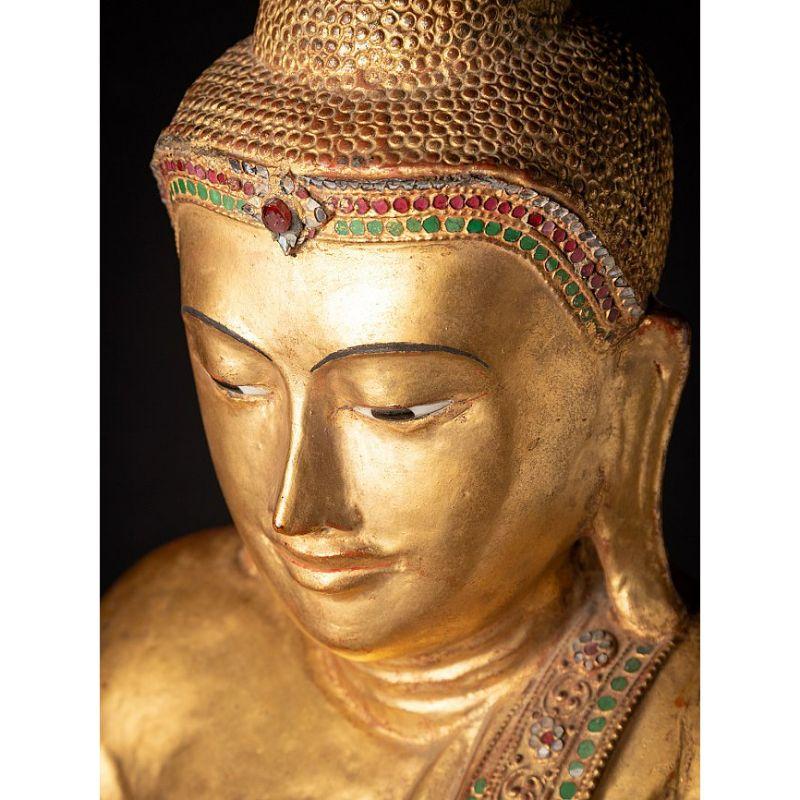 Special Antique Wooden Mandalay Buddha from Burma For Sale 14