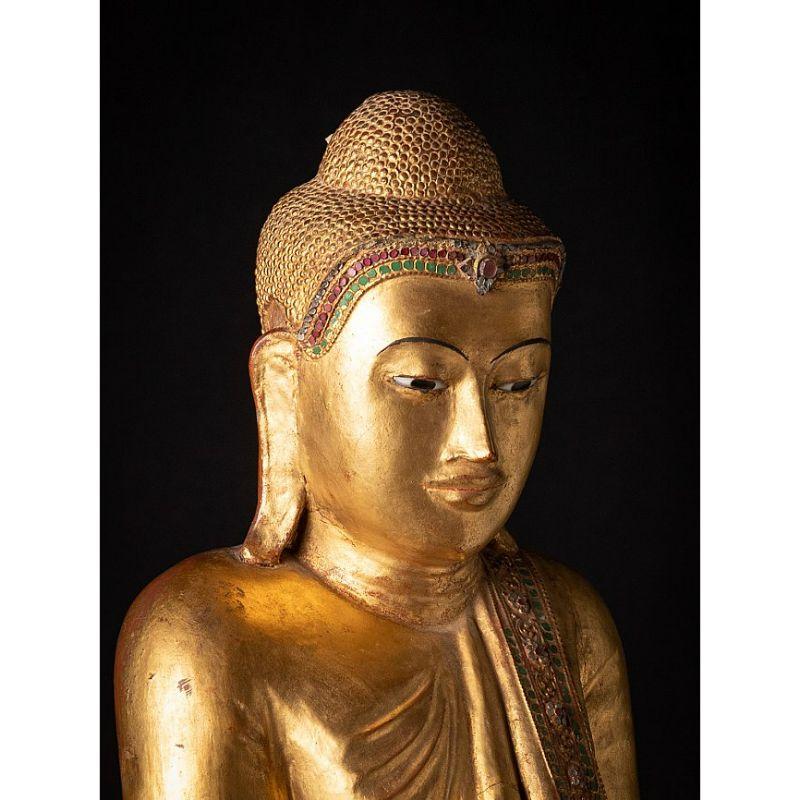 Special Antique Wooden Mandalay Buddha from Burma For Sale 15