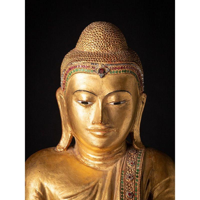 Burmese Special Antique Wooden Mandalay Buddha from Burma For Sale