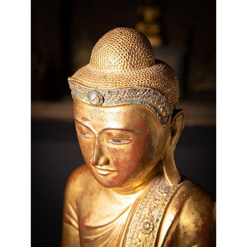 Special Antique Wooden Mandalay Buddha Statue from Burma For Sale 2