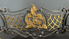 Special Antique Wrought Iron and Brass Fireplace Grate or Fire Basket