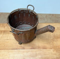 Special Arts & Crafts Brass / Copper Bucket w. Rare Watering Can Spout & Handles