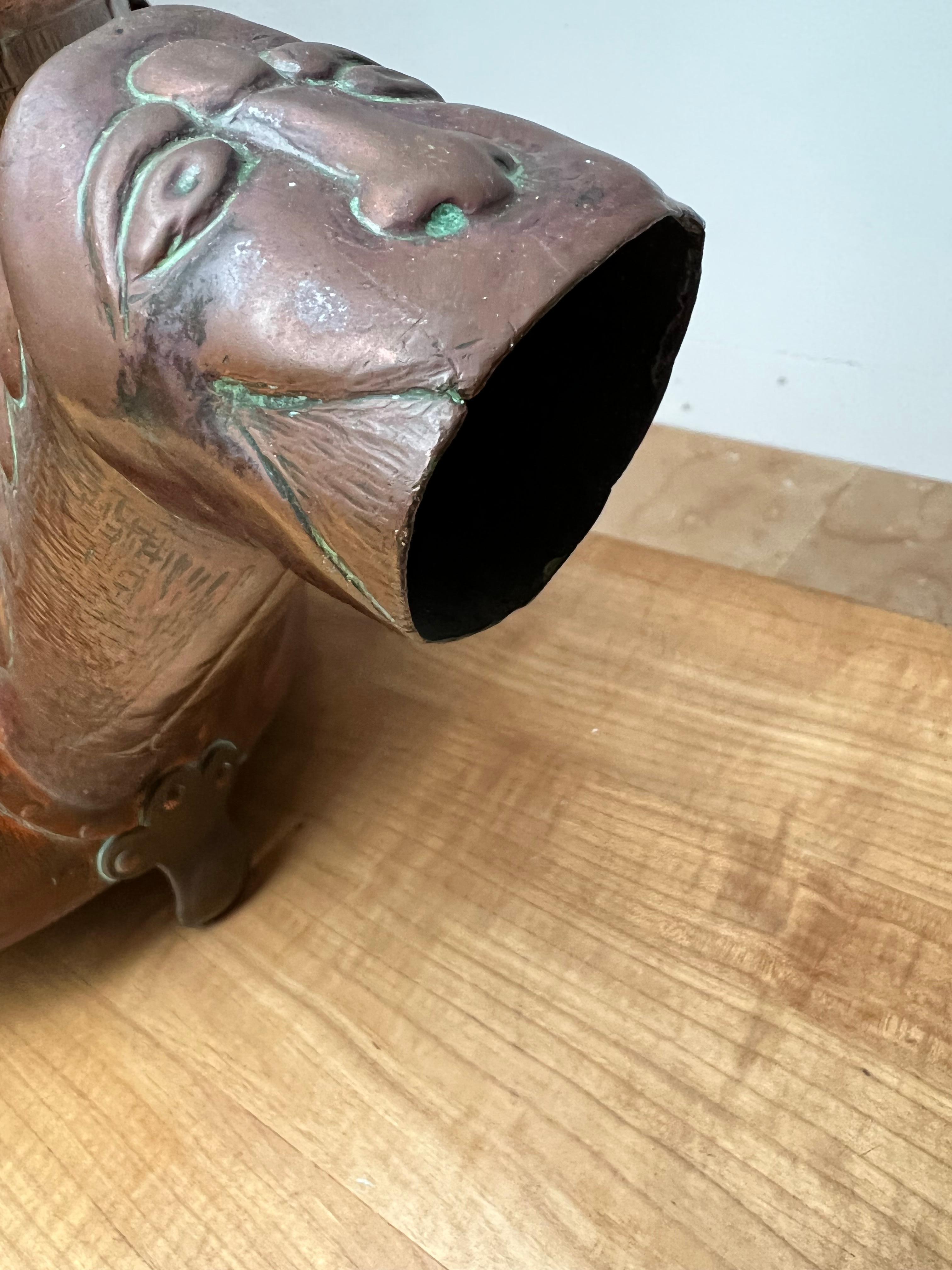 Arts and Crafts Special Arts & Crafts Brass / Copper Bucket w. Rare Watering Can Spout & Handles For Sale