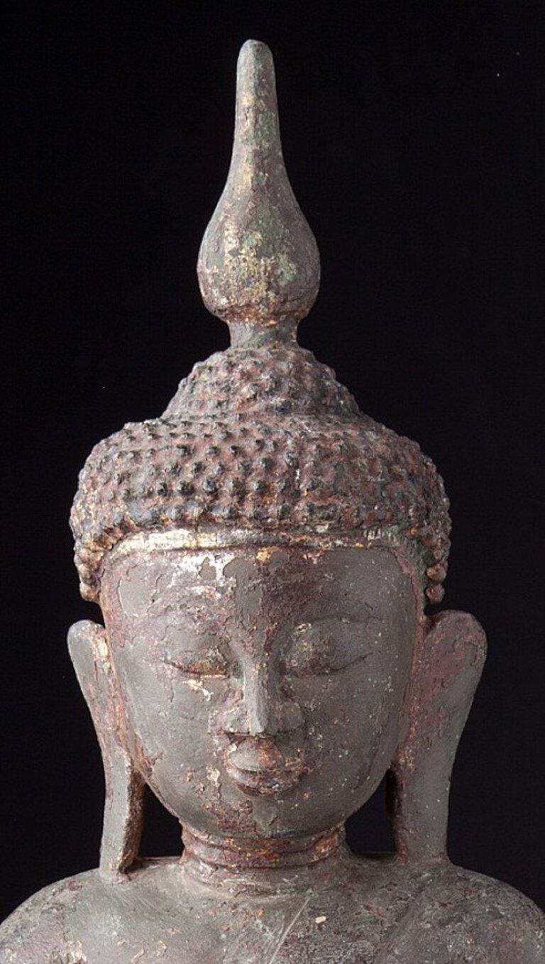 Statue spéciale Ava Bouddha d'origine de Birmanie en bronze en vente 6