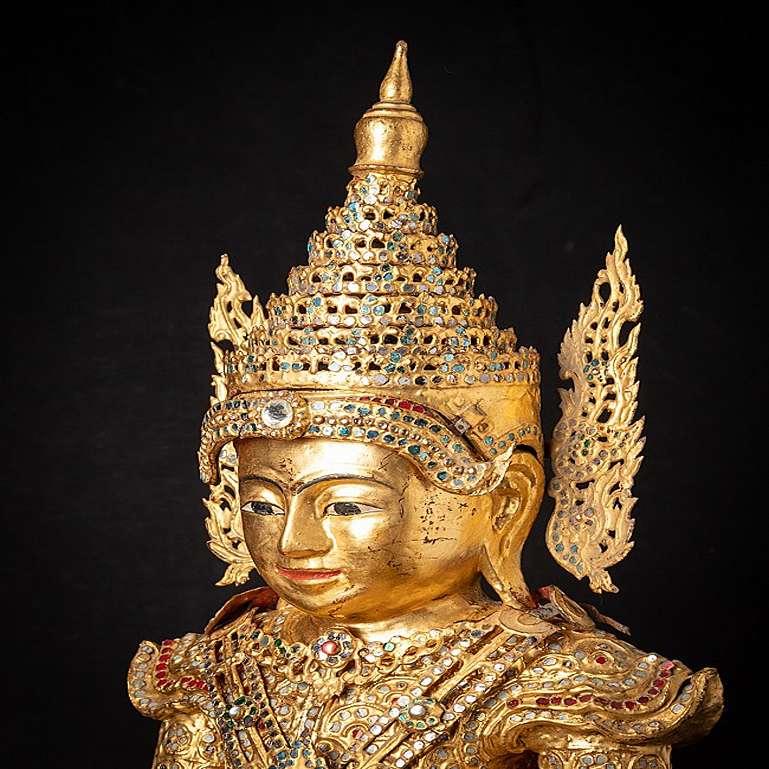 Special Burmese crowned Buddha statue from Burma For Sale 3