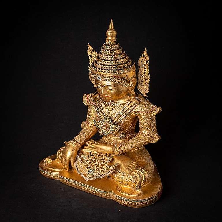 Special Burmese crowned Buddha statue from Burma For Sale 4