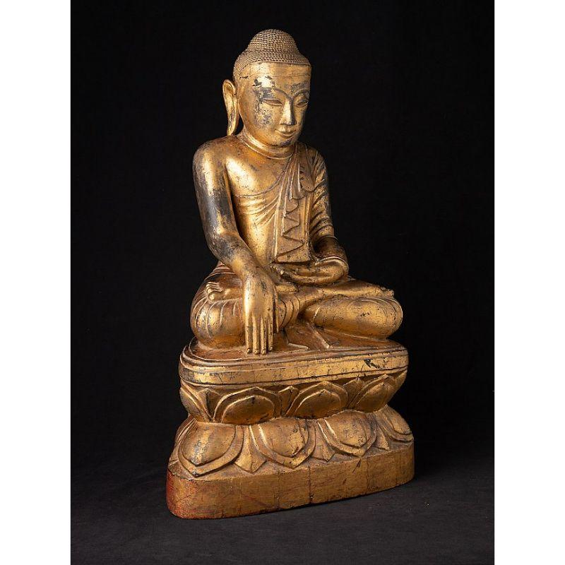 Special Burmese Wooden Buddha Statue from Burma For Sale 6