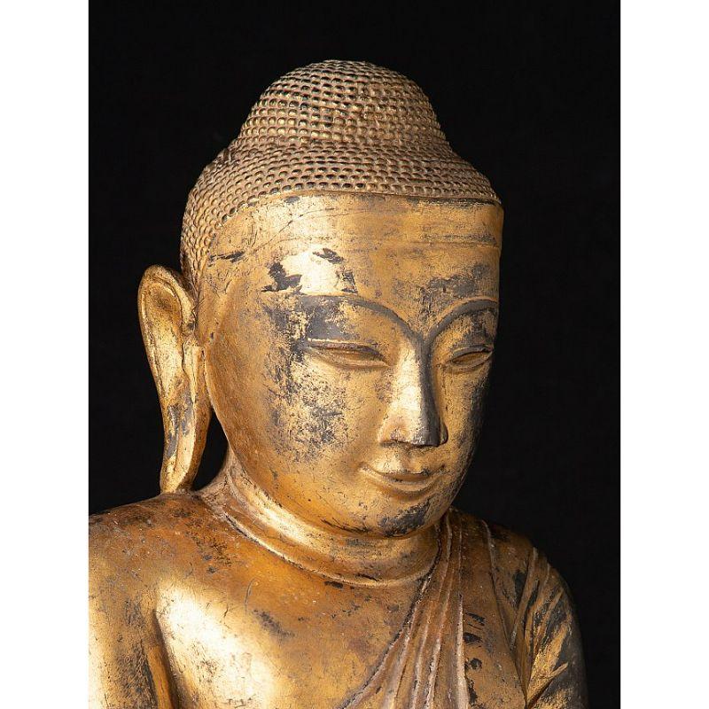 Special Burmese Wooden Buddha Statue from Burma For Sale 8