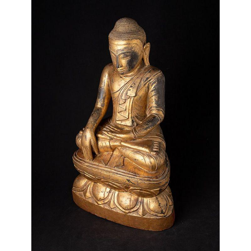 Special Burmese Wooden Buddha Statue from Burma For Sale 9