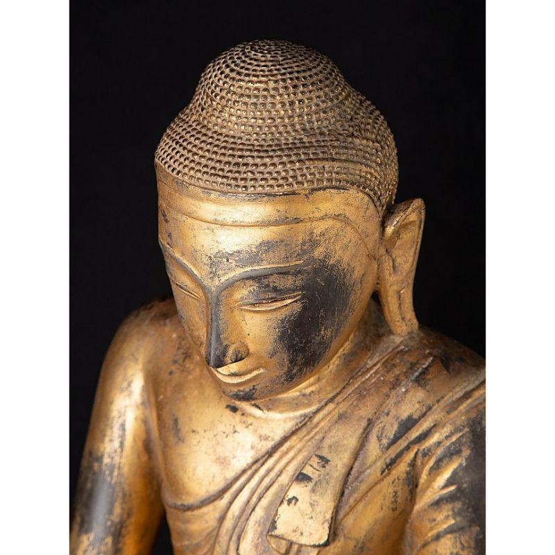 Special Burmese Wooden Buddha Statue from Burma For Sale 10