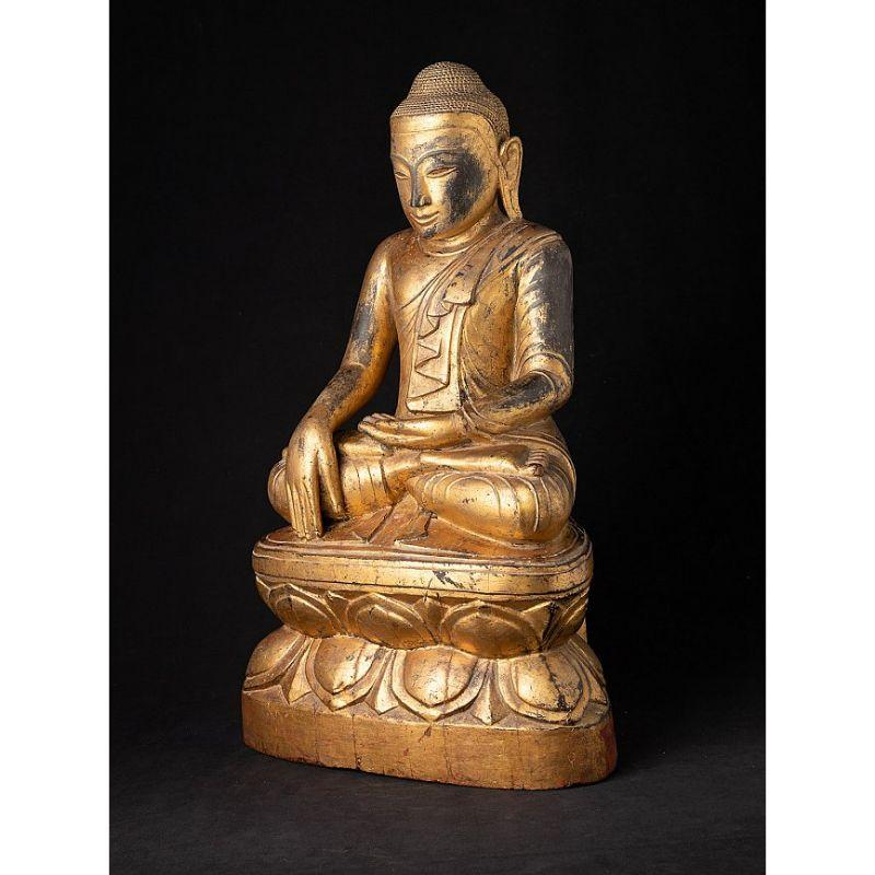 18th Century and Earlier Special Burmese Wooden Buddha Statue from Burma For Sale