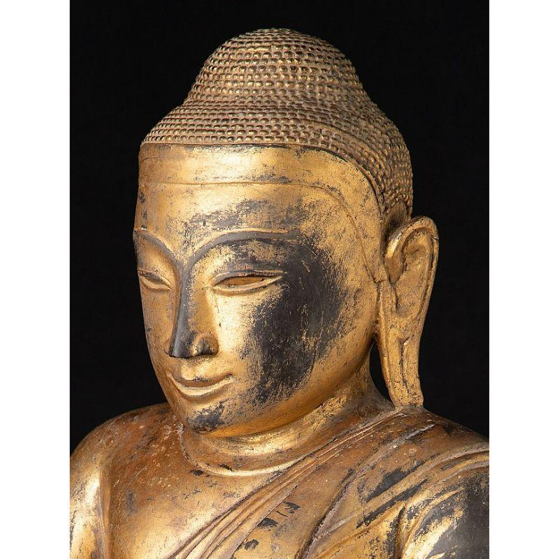 Special Burmese Wooden Buddha Statue from Burma For Sale 2
