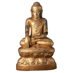 Antique Special Burmese Wooden Buddha Statue from Burma