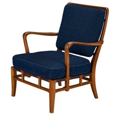 Chaise longue spéciale Carl-Axel Acking de Own Home en acajou et laine