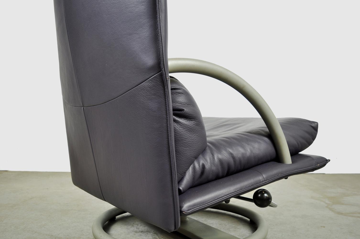 Special color leather lounge chair 418 Torino BMP by Rolf Benz, Germany 80s 5