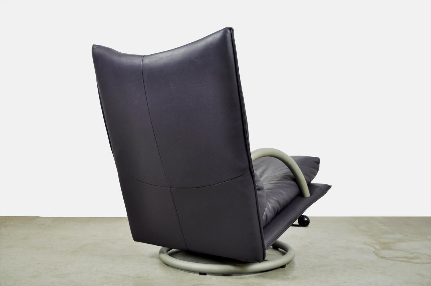 Late 20th Century Special color leather lounge chair 418 Torino BMP by Rolf Benz, Germany 80s