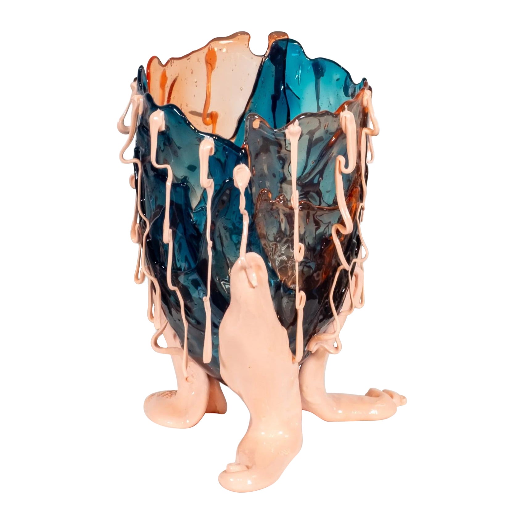 'Special Colour' Vase, Large / Emerald, Clear Ruby & Salmon by Gaetano Pesce For Sale