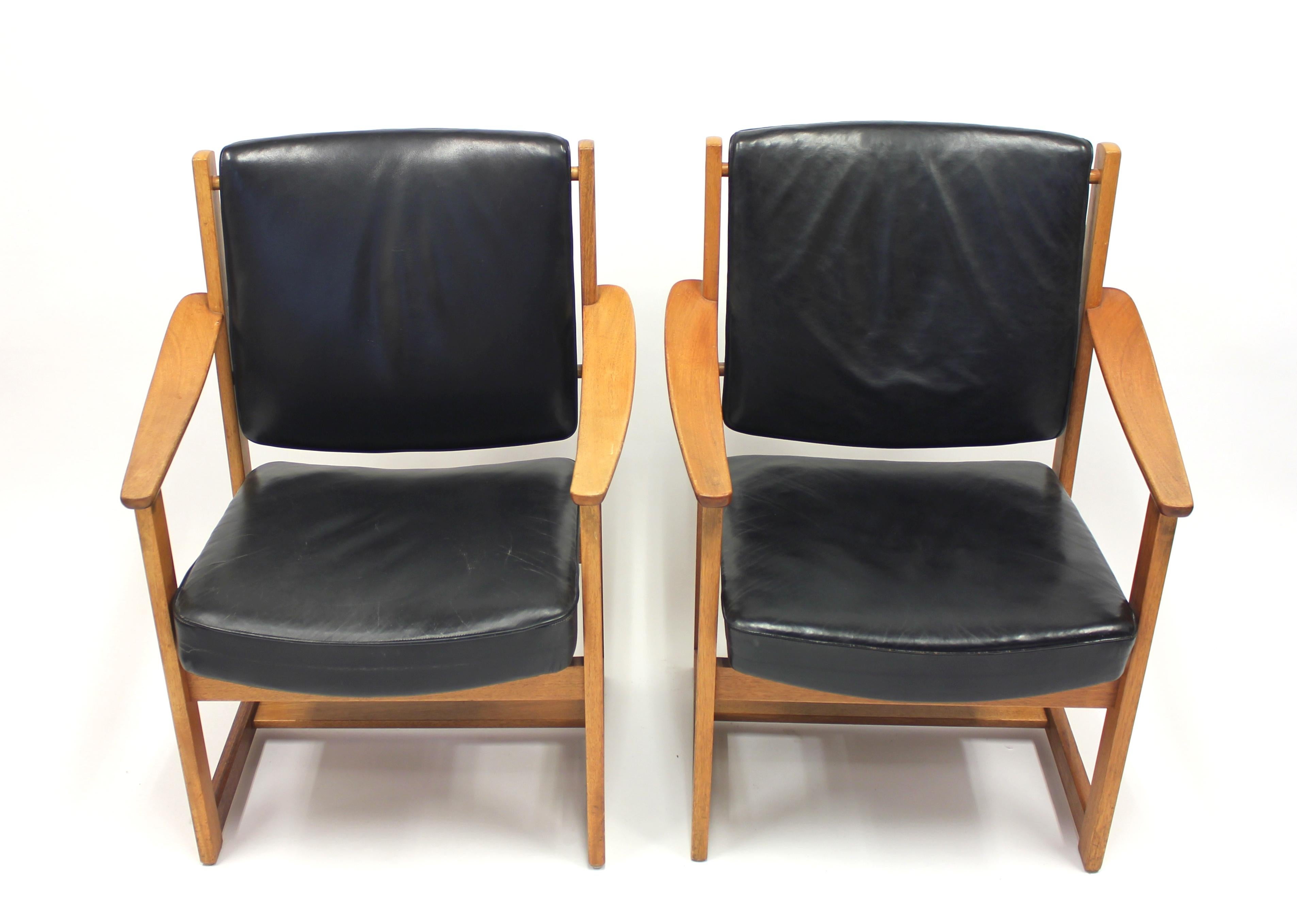 Special Commission Armchairs by Sven Kai Larsen for NK, 1960s, Set of Two In Good Condition For Sale In Uppsala, SE