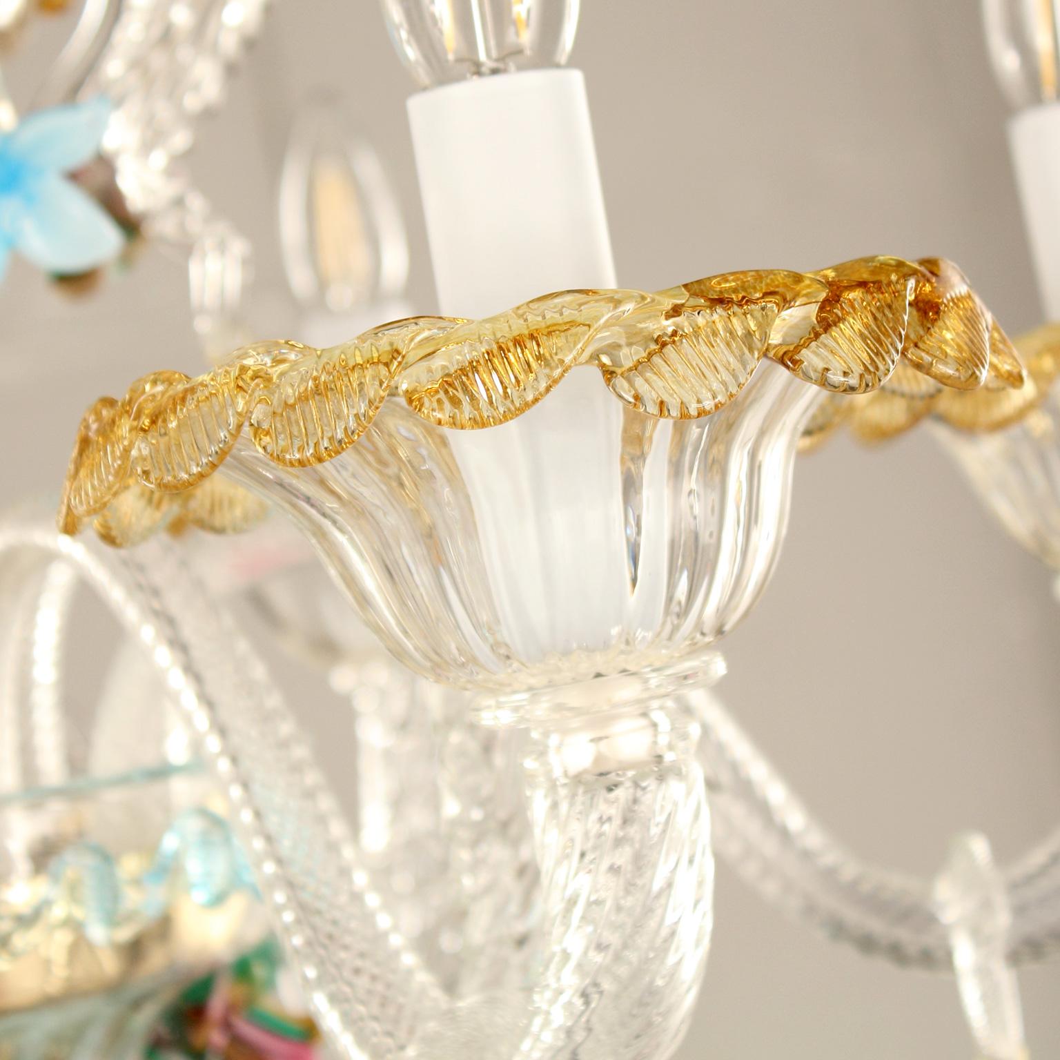 Special custom Toffee Chandelier, 5 arms, multicolour Details by Multiforme In New Condition For Sale In Trebaseleghe, IT