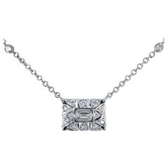 "Special Delivery" 0.50 Carat Diamond Envelope Necklace in 18 Karat White Gold