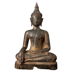 Bouddha thaïlandais Chiang Saen en bronze ancien spécial de Thaïlande