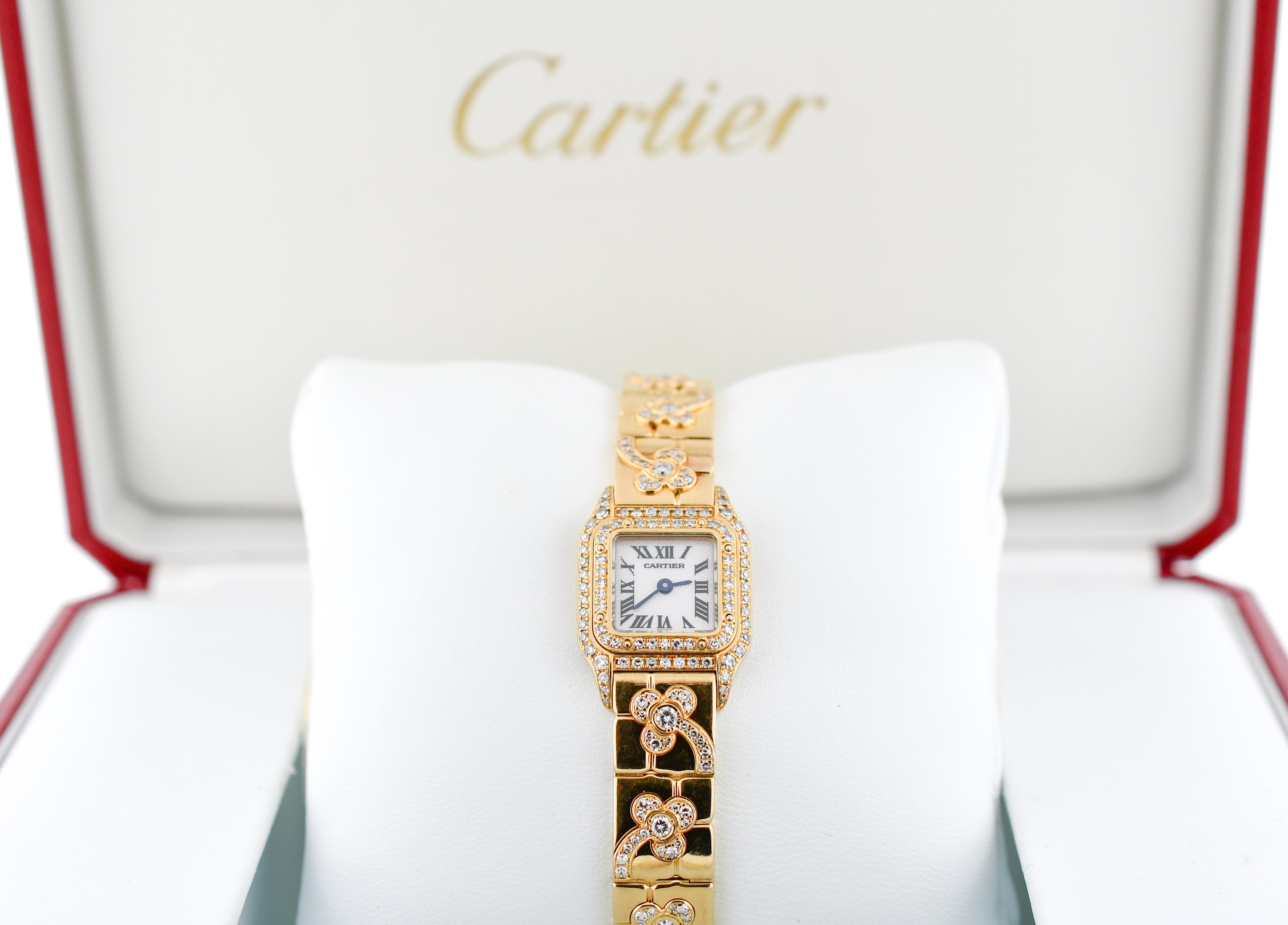 Special Edition Cartier Panthere Mini Wristwatch In Good Condition For Sale In Delray Beach, FL