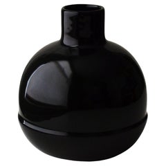 Special Edition Ceramic Carafe and cups bright shine black jug flower vase Large