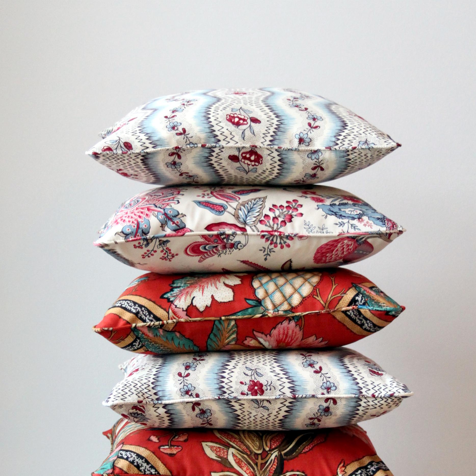 Special edition handcrafted pillows in beautiful fabric by The House of Pierre Frey - Manach and Braquenié collections. 

The pillows are with piping and fitted with hidden zipper. 

Measures: 40 x 40 cm. 

A poetic attribution to any