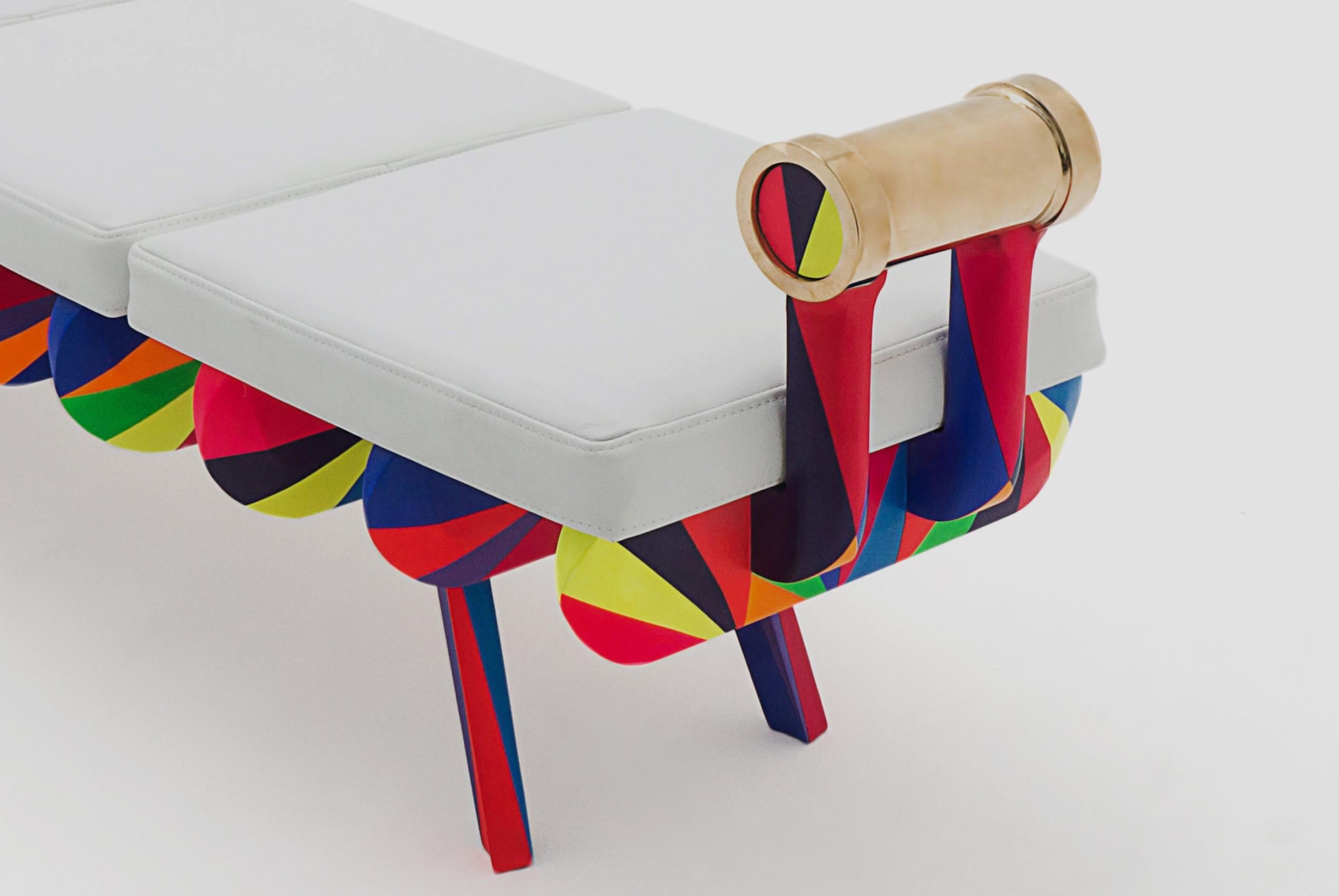 Lacquered Special Edition Gor Bench II by Arturo Verástegui For Sale