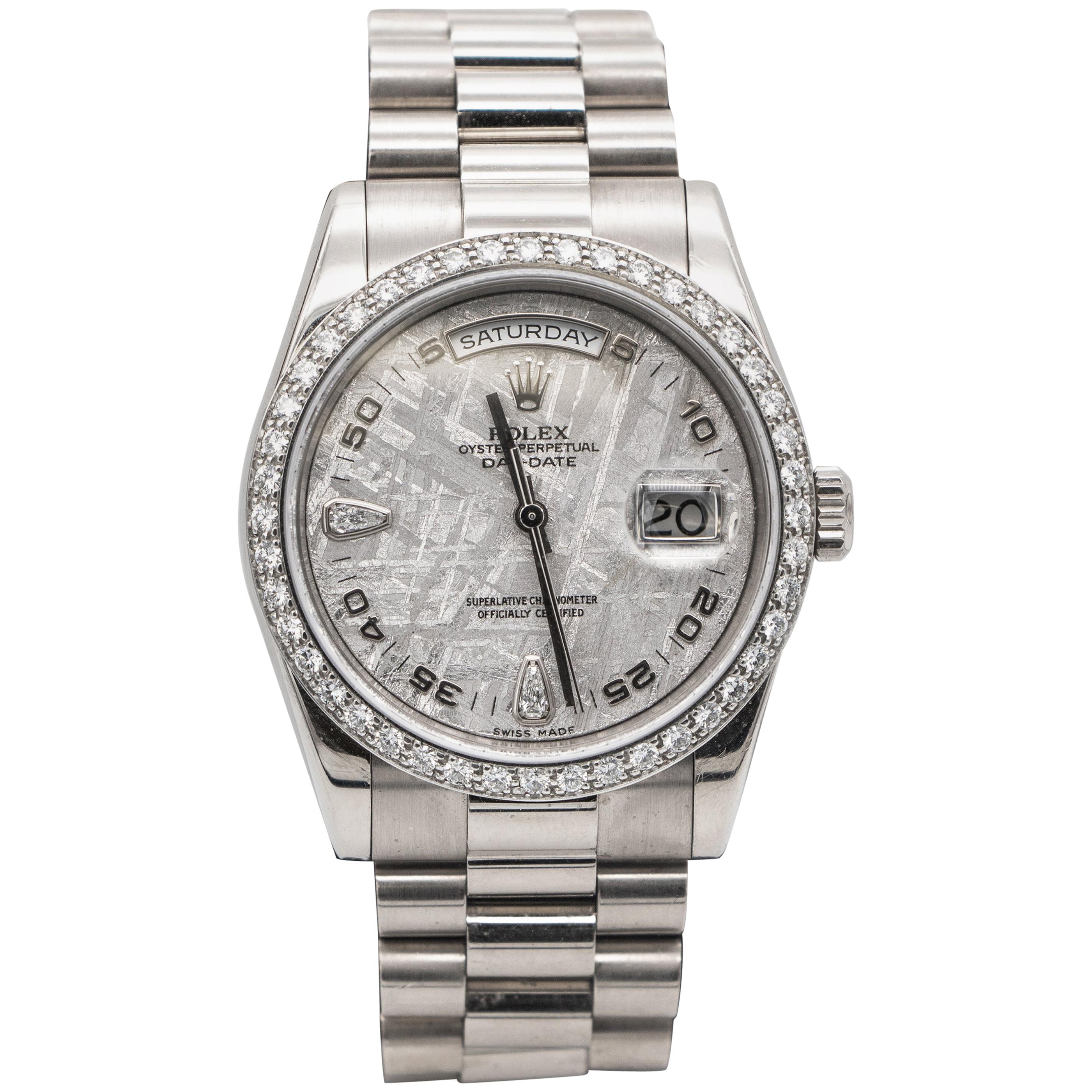 Special Edition Meteorite Rolex Oyster Perpetual Day-Date 46 Factory Diamonds