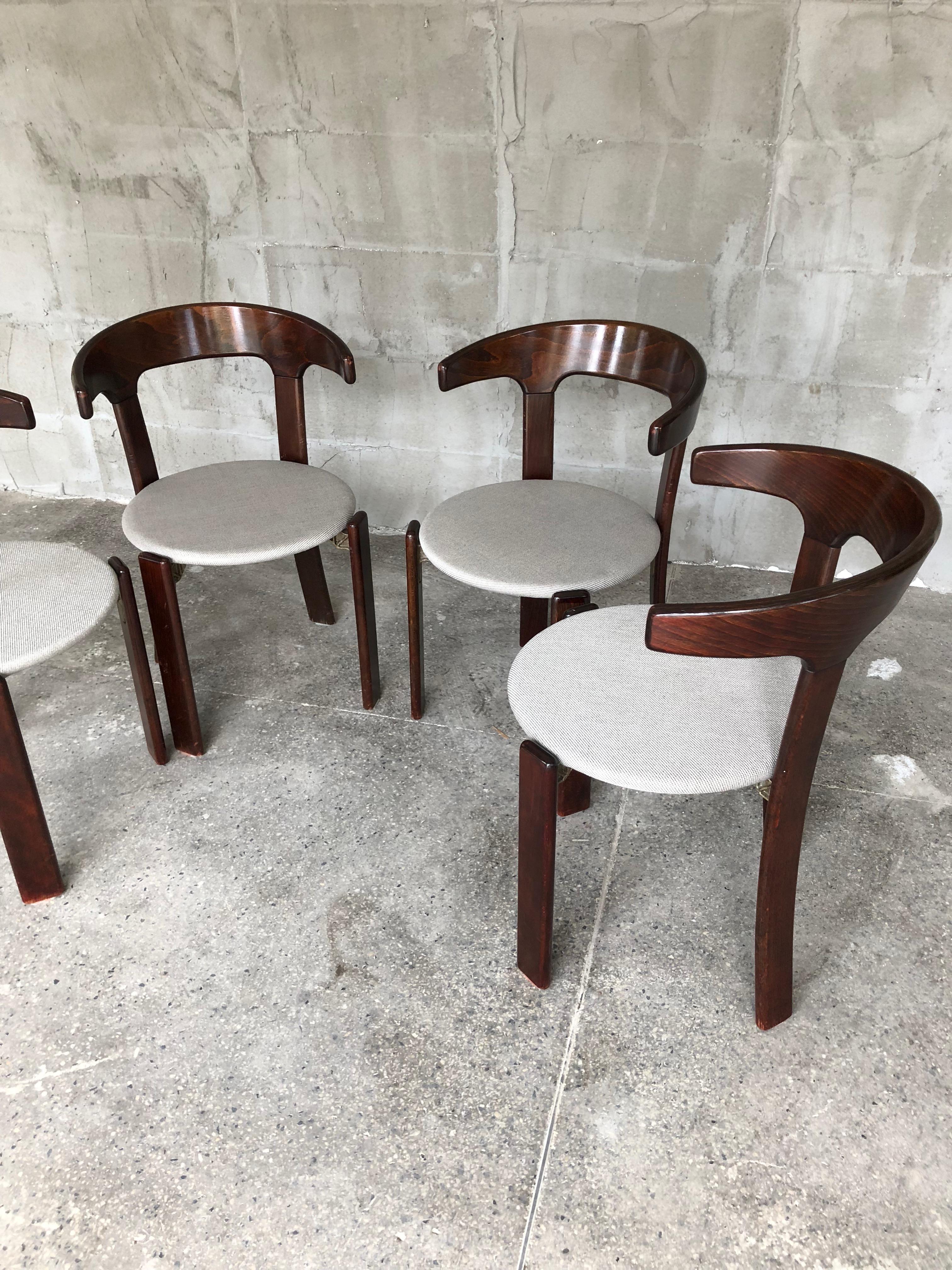 Mid-Century Modern Special Edition of Bruno Rey's Armchairs for Kusch & Co, 1970s, Set of Four For Sale