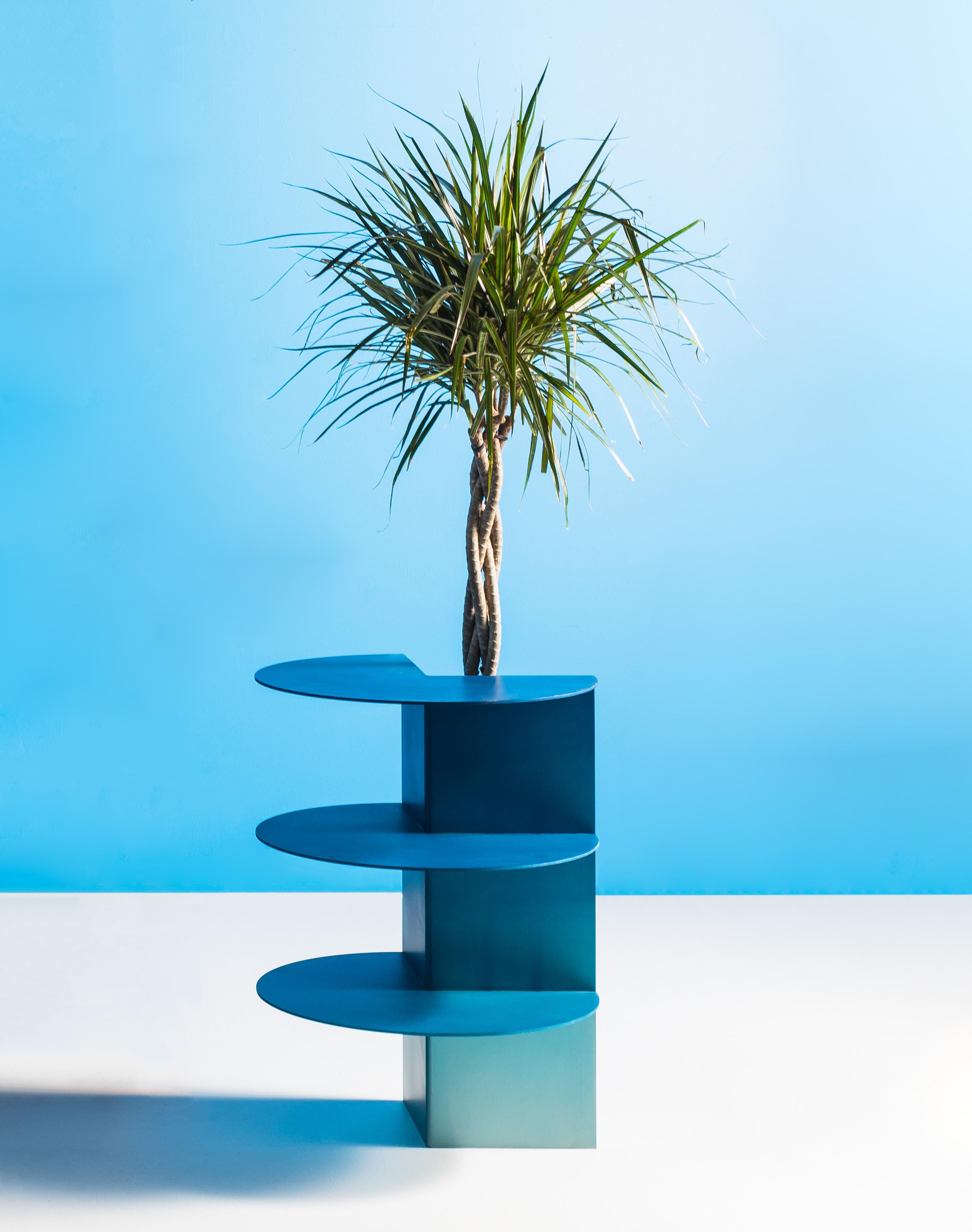 Contemporary Special Edition Ombre Blue Anodized Planter by Birnam Wood Studio