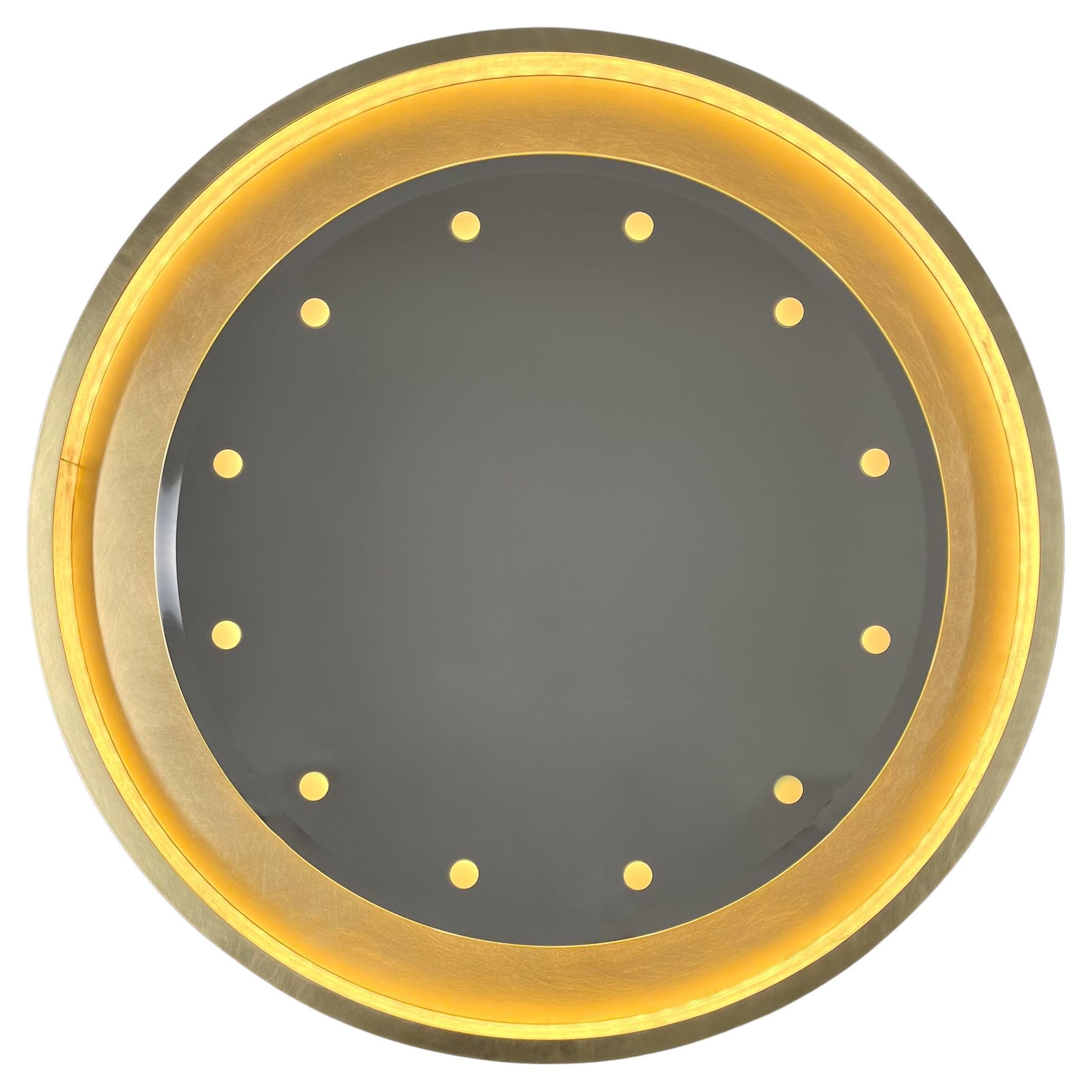 Special edition Orbis Round Mirror, Brass Frame, Bevel and Bespoke Illumination