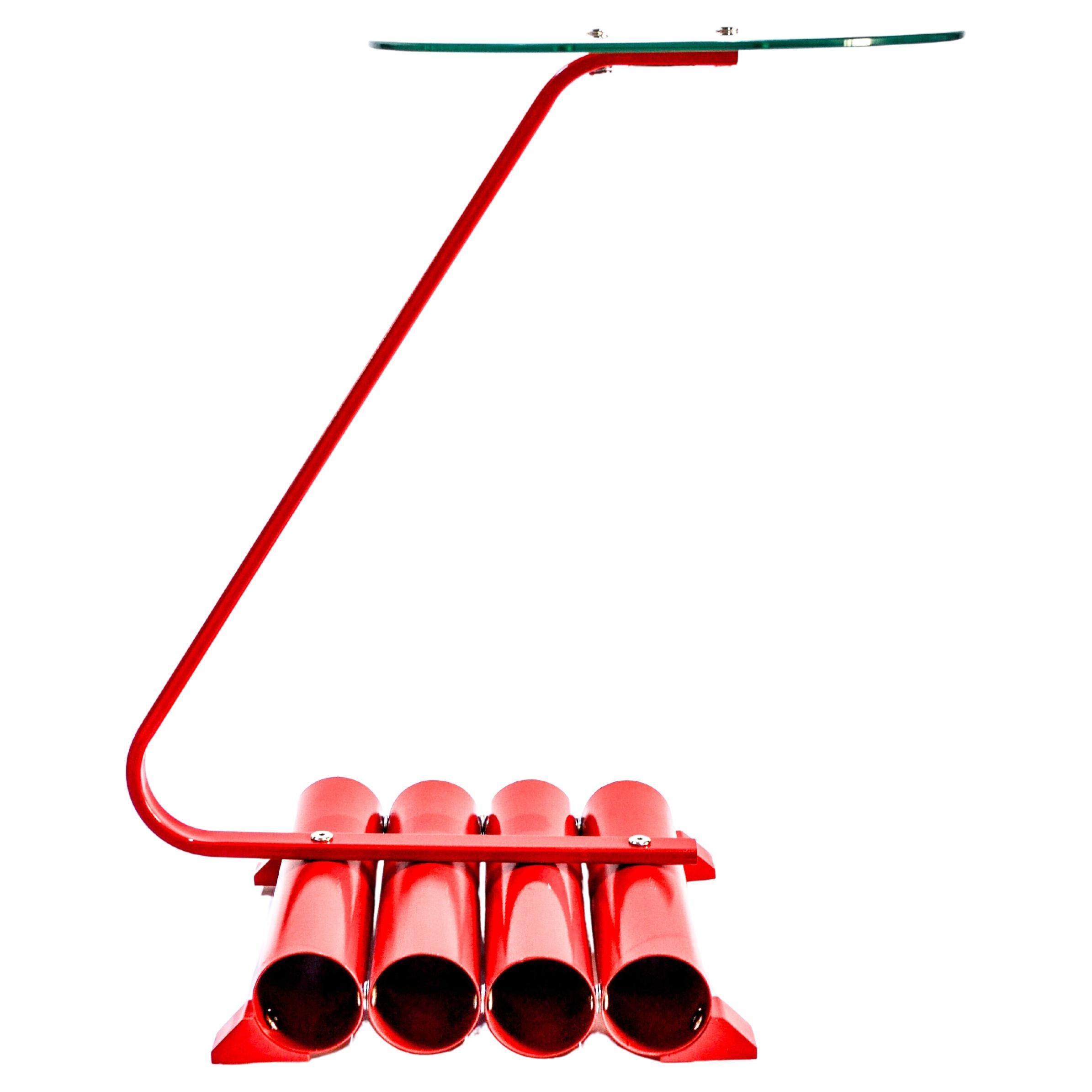 Table d'appoint Special Edition en acier, aluminium et verre par Eguiarte & Eguiarte en vente