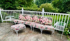 Special Edition Vintage Woodard Wrought Iron Chantilly Rose Sofa Sectional