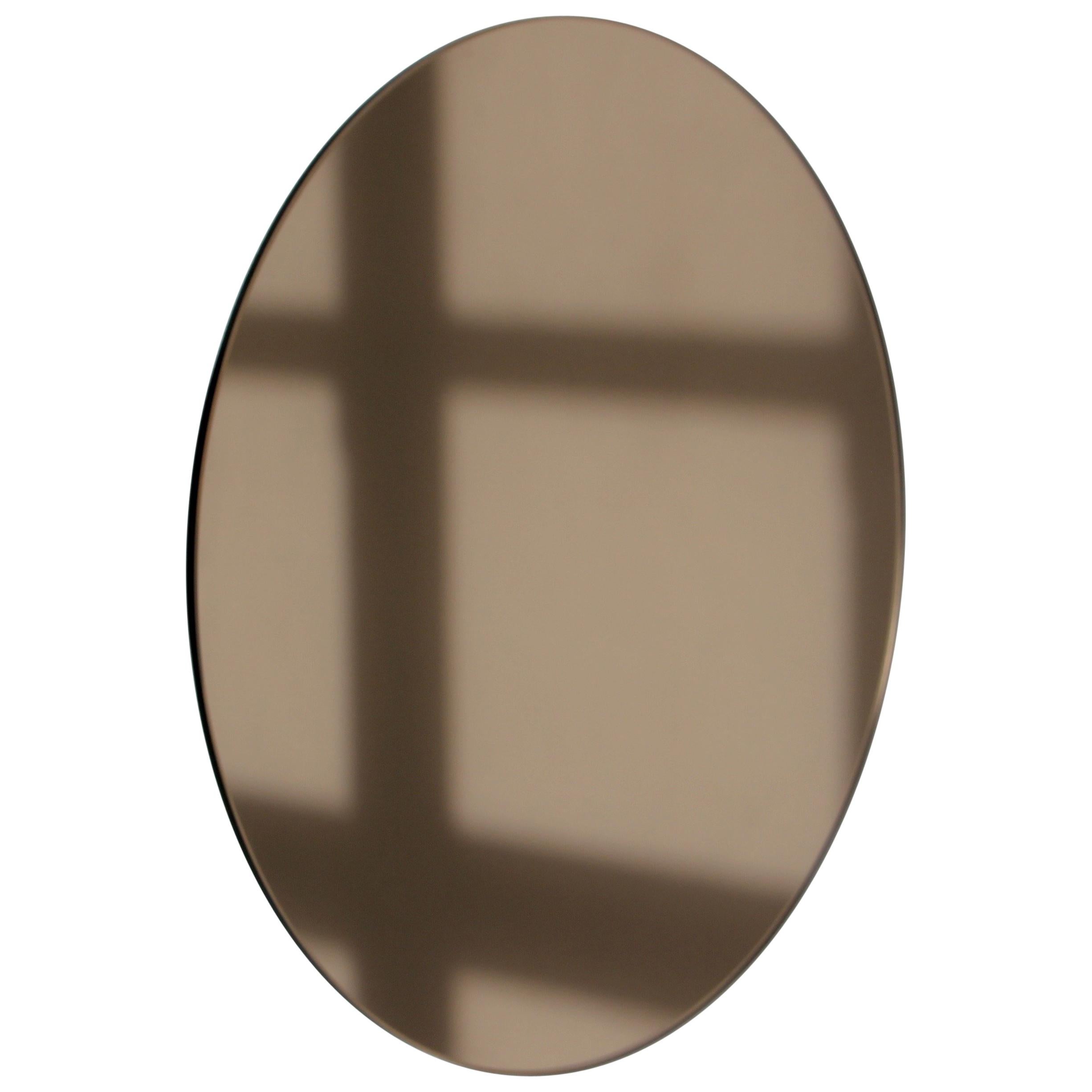 Special Entry Ezgi - Bronze Tinted Orbis™ Round Mirror Frameless Oversized-NEW