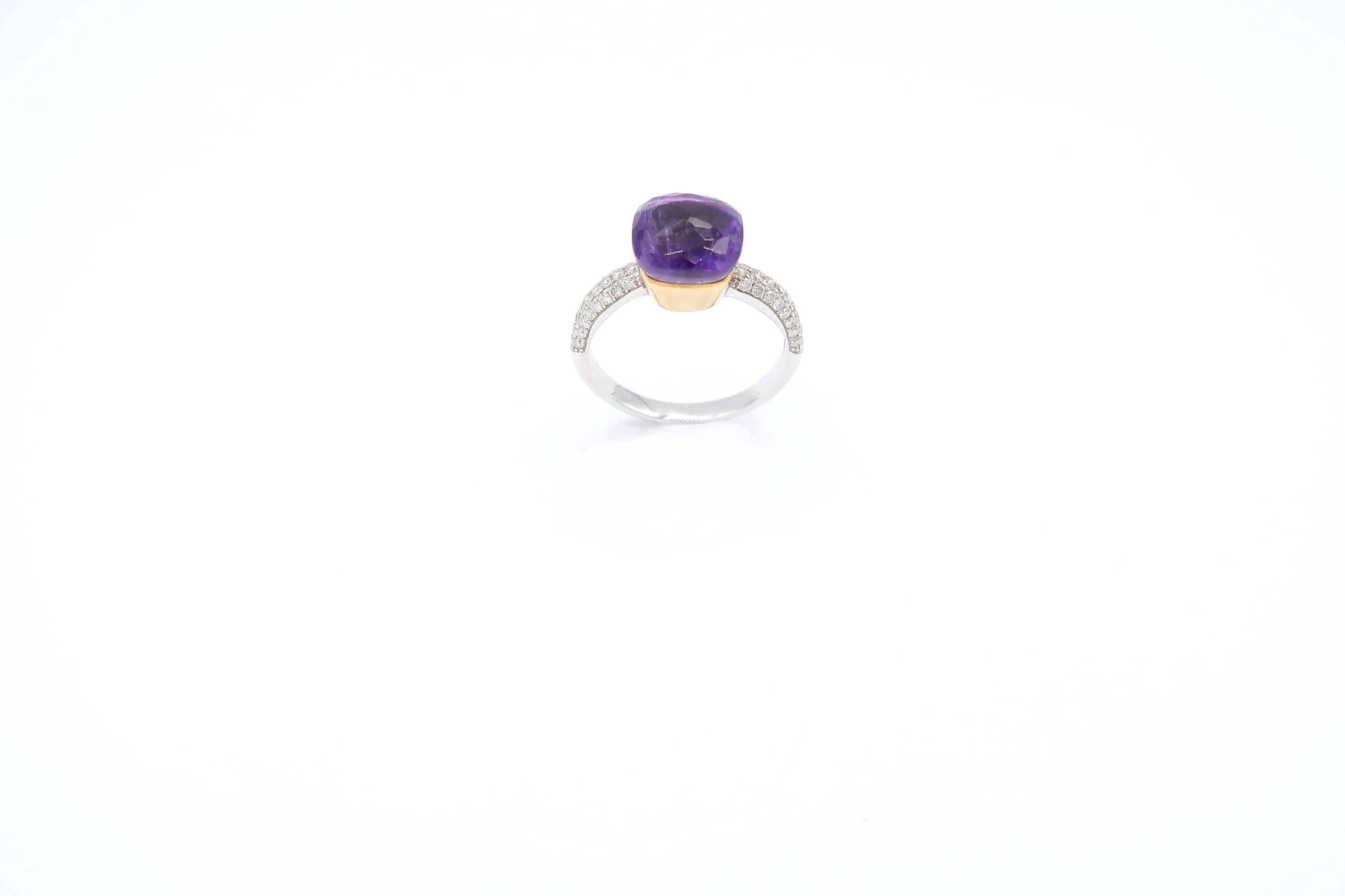 amethyst and diamond stackable ring