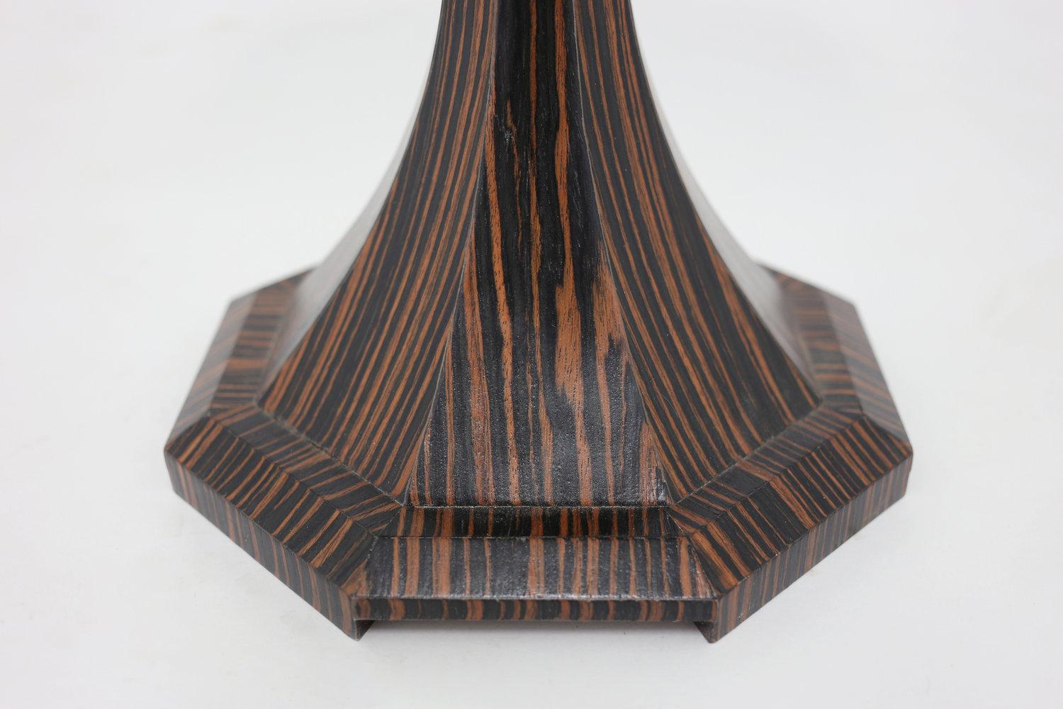 American Special Faux Rosewood Pedestal with Octagonal Top Shown in Covered in Leather For Sale