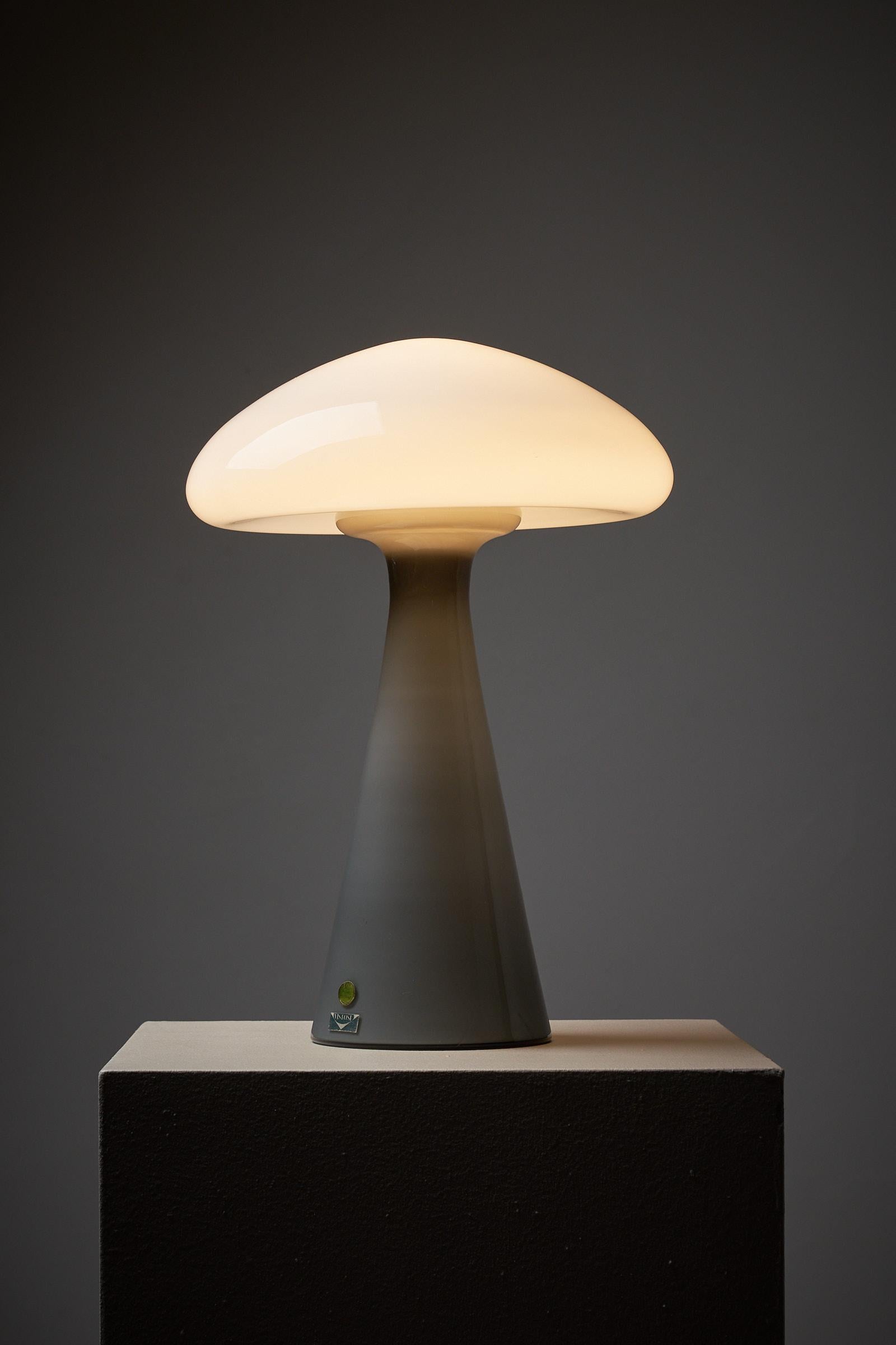 Mid-Century Modern Special Glass Mushroom Table Lamp by Vistosi Italy  For Sale