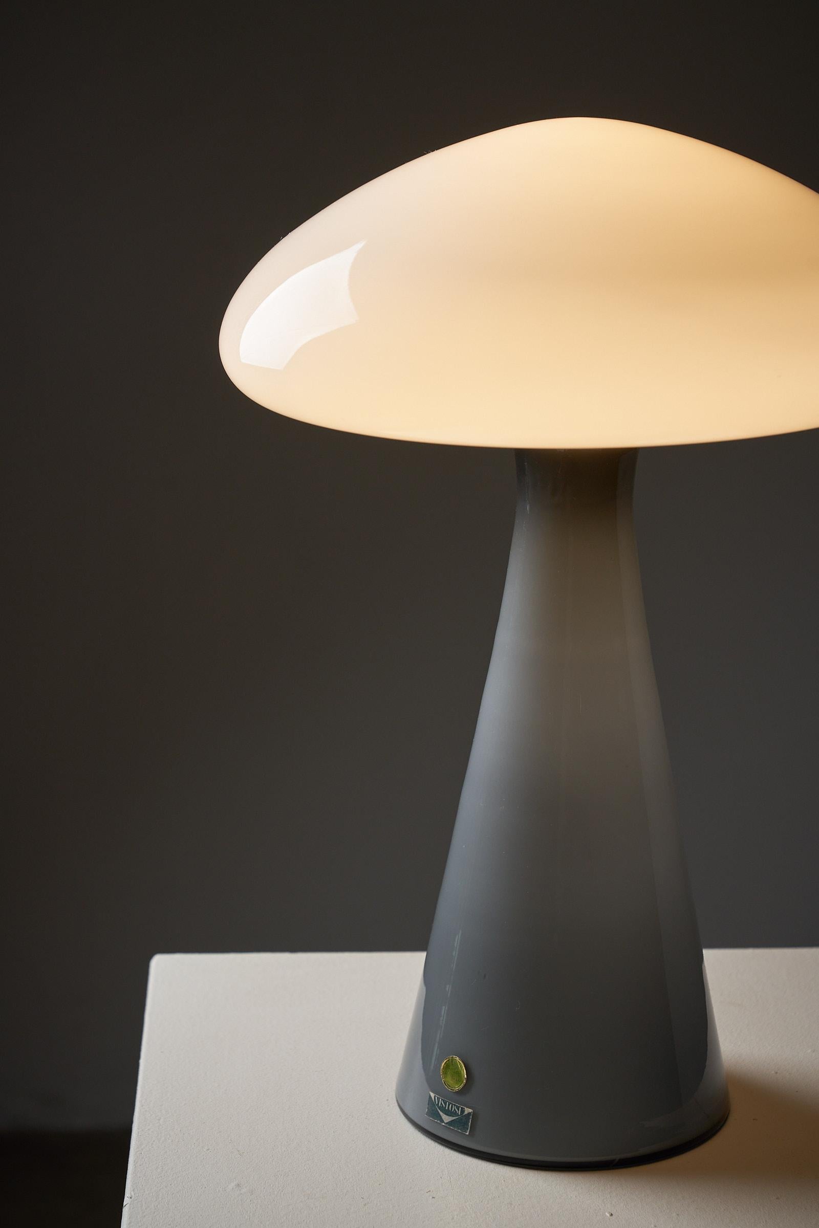 Fait main Lampe de table champignon spéciale en verre de Vistosi, Italie en vente