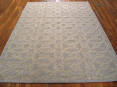 Special Gray Color Geometric Pattern Contemporary Handwoven American Hooked Rug